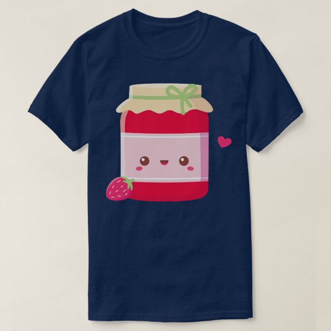 Cute Strawberry Jam Bottle T-Shirt (Design Front)