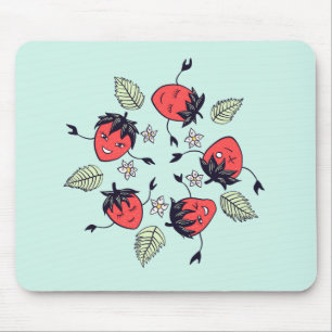 Cute Strawberry Kawaii Fruit Mouse Pad