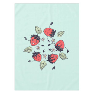 Cute Strawberry Kawaii Fruit Tablecloth
