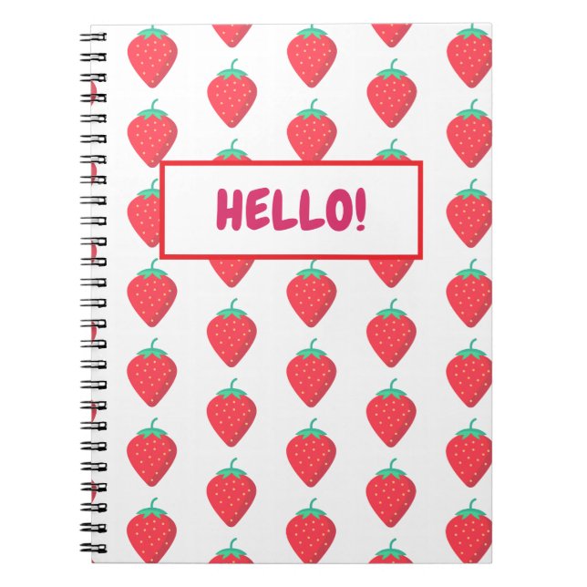 Cute Strawberry Kawaii Lover Aesthetic Pattern Notebook (Front)