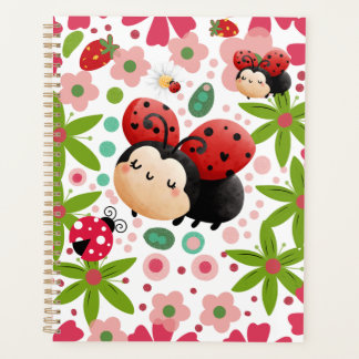 Cute Strawberry Ladybug Notebook  Planner