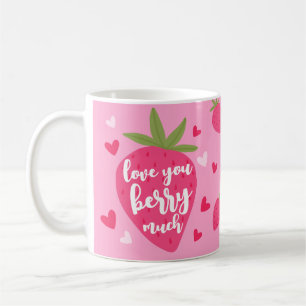 Cute Strawberry Love Berry Hearts Photo Valentines Coffee Mug