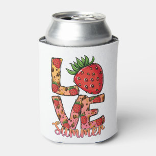Cute Strawberry Love Summer   Summer Vibes Can Cooler