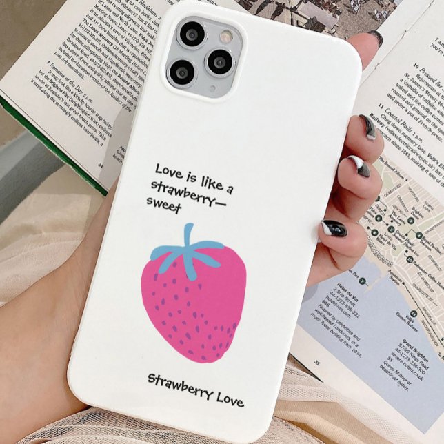 Cute Strawberry Love – Valentine’s Day  iPhone Case (Creator Uploaded)