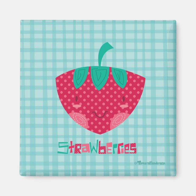 Cute Strawberry Magnet (Front)