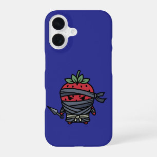 Cute Strawberry Ninja Assassin Japanese Pop Art iPhone 16 Case