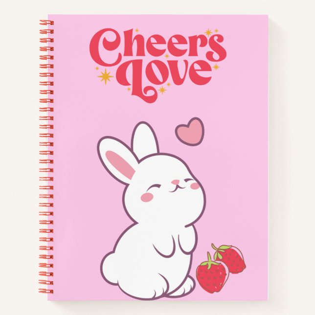 Cute strawberry 💗🍓🌷 notebook (Front)