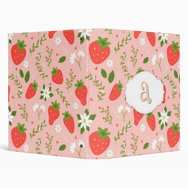 Cute Strawberry Pattern Binder (Background)