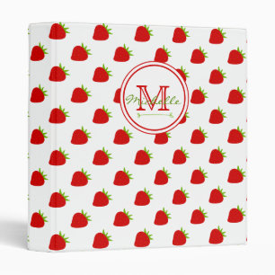 Cute Strawberry Pattern Binder