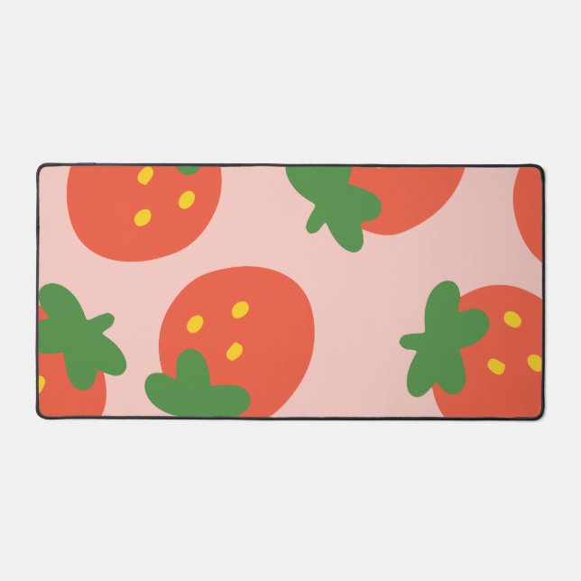 Cute strawberry pattern desk mat (Front)