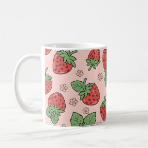 Cute Strawberry Pattern Fabric Coffee Mug