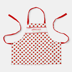 Cute Strawberry Pattern Kids Apron
