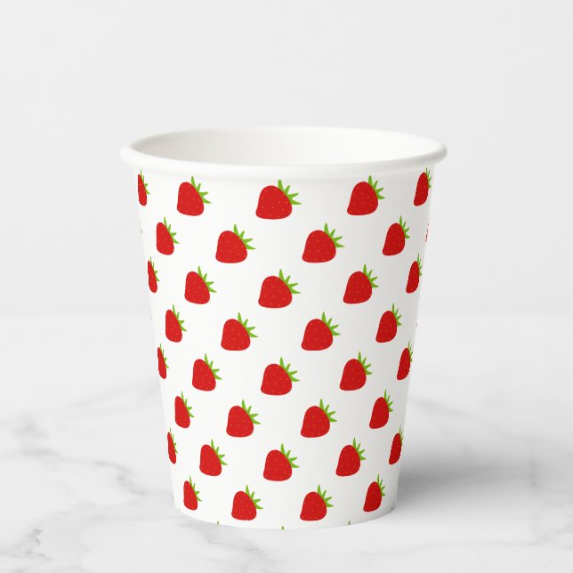 Cute Strawberry Pattern Paper Cups (Front)