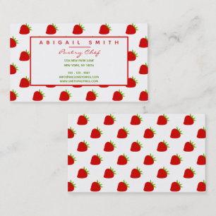 Cute Strawberry Pattern Personalized Business Card