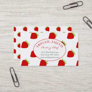 Cute Strawberry Pattern Personalized Business Card
