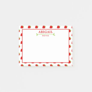 Cute Strawberry Pattern Personalized Post-it Notes