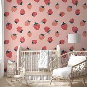 Cute Strawberry Pattern Seamless Wallpaper