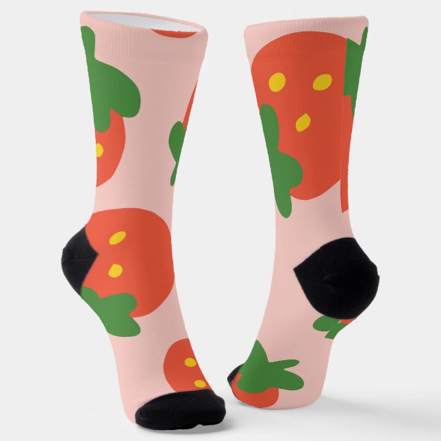 Cute strawberry pattern socks (Angled)