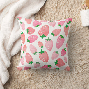 Cute Strawberry Pattern Throw Pillow