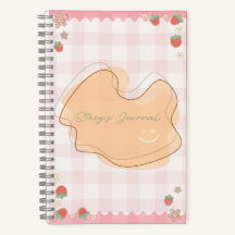 Cute Strawberry Personalized Journal