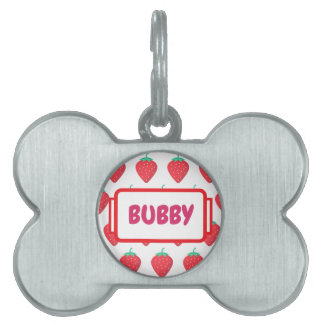 Cute Strawberry Pet Lover Aesthetic Pattern ID Tag
