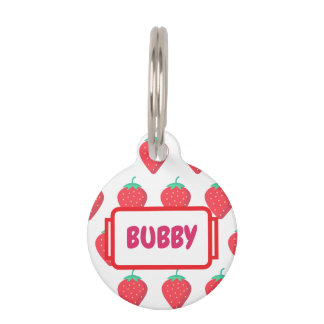 Cute Strawberry Pet Lover Aesthetic Pattern Tag