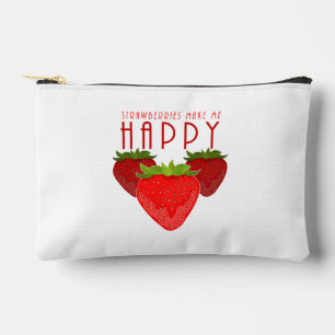 Cute Strawberry Quote Design   Kawaii Fruit Accessory Pouch