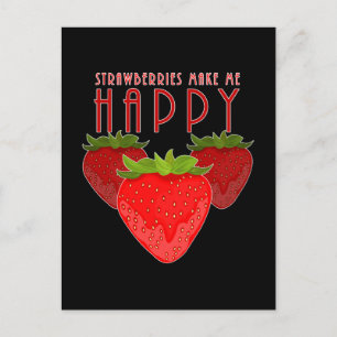 Cute Strawberry Quote Design   Kawaii Fruit Bold Postcard