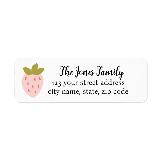 Cute Strawberry Return Address (Front)