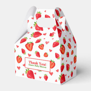 Cute Strawberry Themed Baby Shower Favor Box