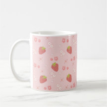 Cute Strawberry with Flowers.