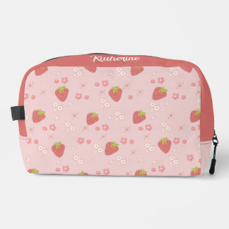 Cute Strawberry with Flowers.  Dopp Kit