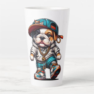 Cute Streetwear Bulldog Puppy   Dog Lover Large Latte Mug