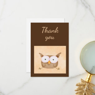 Cute Stressed Owl Bird Animal Humour Thank You Card