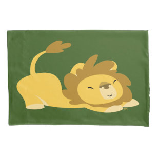 Cute Stretching Cartoon Lion Pillowcase