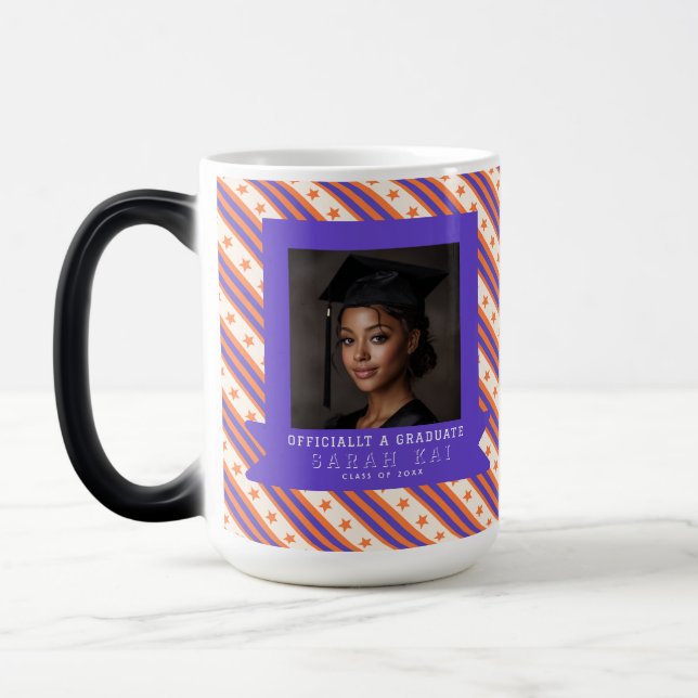 Cute Stripe Print Class Reunion Magic Mug (Left)
