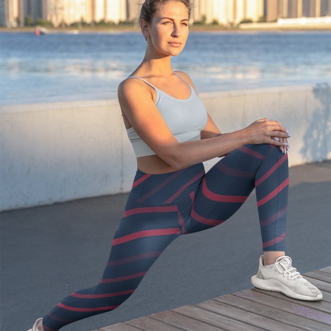 Cute Stripe Purple Yoga  Women Tight Leggings (Creator Uploaded)
