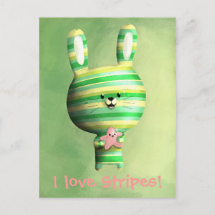 Cute Striped Bunny Postcard
