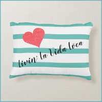 Cute Striped Livin' La Vida Loca Heart