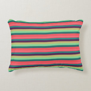 Cute Striped vintage colours Accent Pillow
