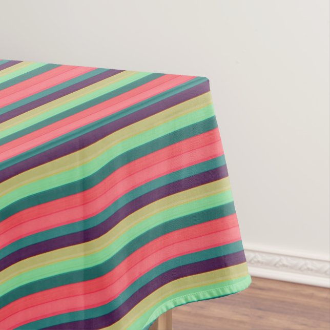 Cute Striped vintage colours Tablecloth (In Situ)