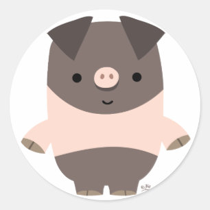 Cute Strong Cartoon Pig Sticker