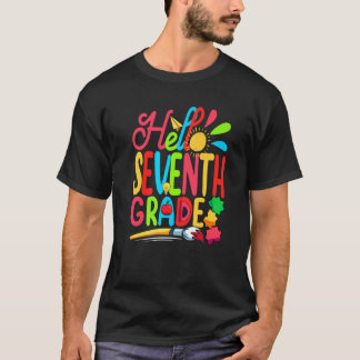 Cute Student Teacher Hello Seventh Grade First Day T-Shirt