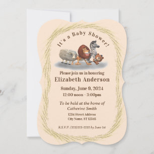 Cute Stuffed Animal Baby Shower Invitation