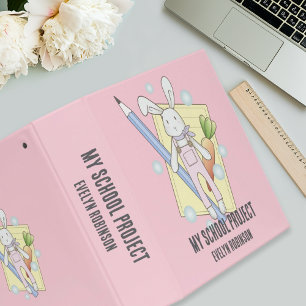 Cute Stuffed Animal Bunny Kids School Binder