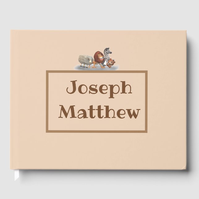 Cute Stuffed Animal Themed  Guest Book (Front)