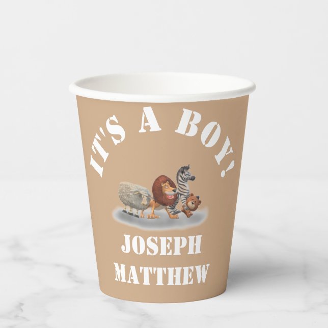 Cute Stuffed Animals Themed  Paper Cups (Front)