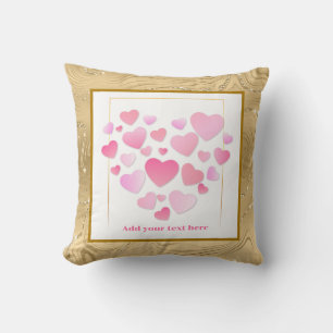 Cute Style Pink Hearts Romantic Valentine's Day Throw Pillow