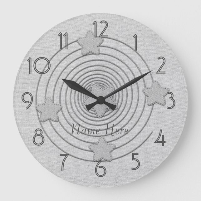 Cute Style Star Add Name Wall Clock (Front)