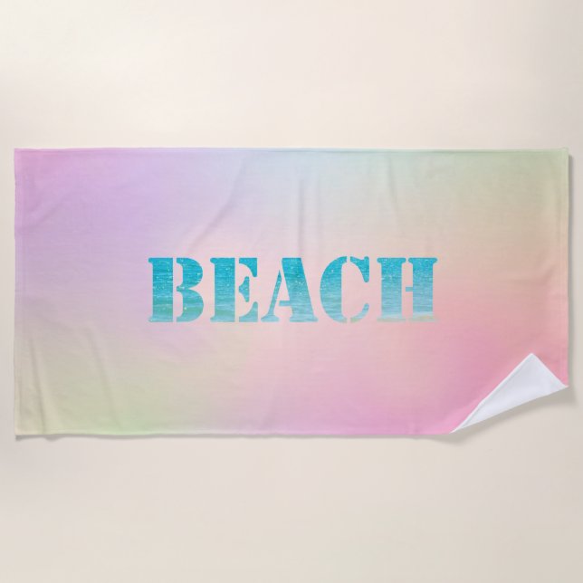 Cute Stylish Beach Holographic Beach Towel (Front)